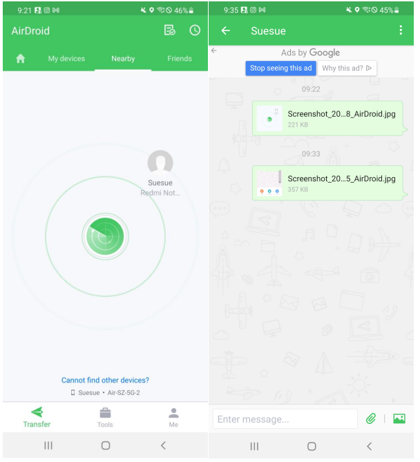 airdrop for android with airdroid personal