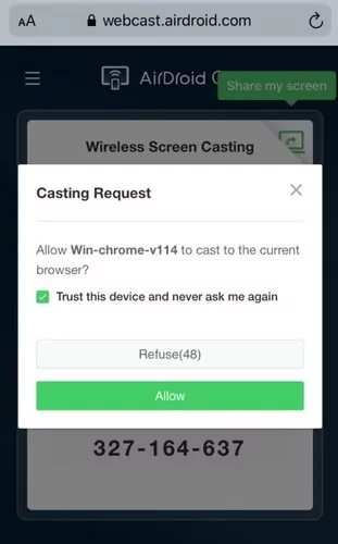 allow the casting request