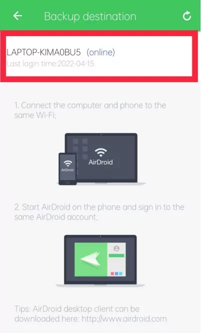 airdroid personal guide backup