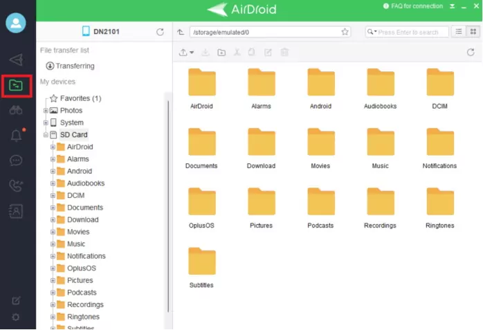 airdroid personal guide manage files