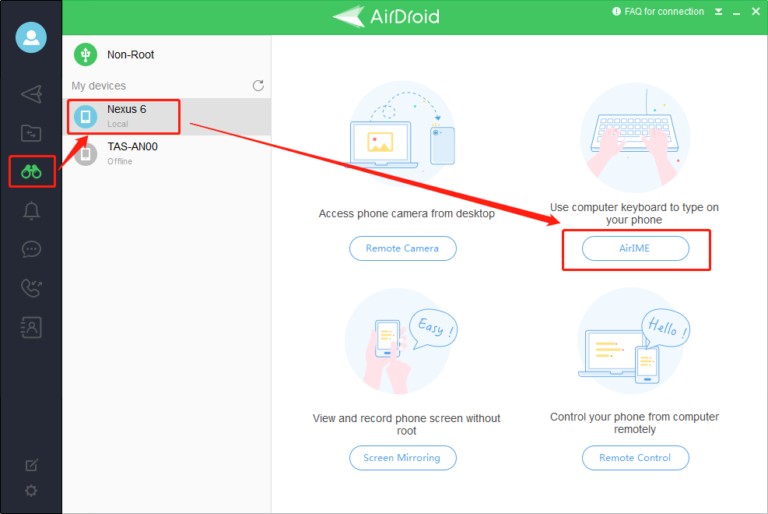 airdroid personal guide remote keyboard