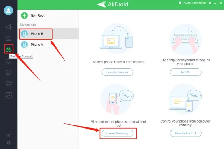 airdroid personal guide screen mirror