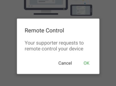 demande de contrôle sur Android