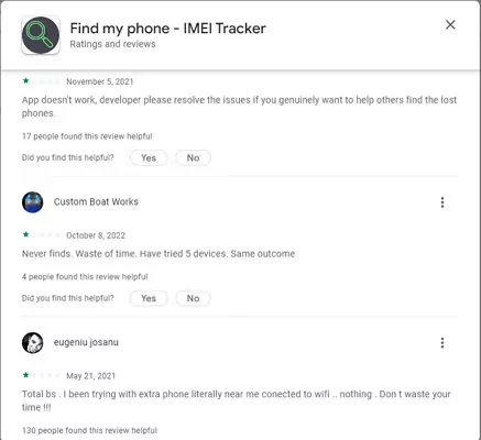 reviews of Find my phone - IMEI Tracker