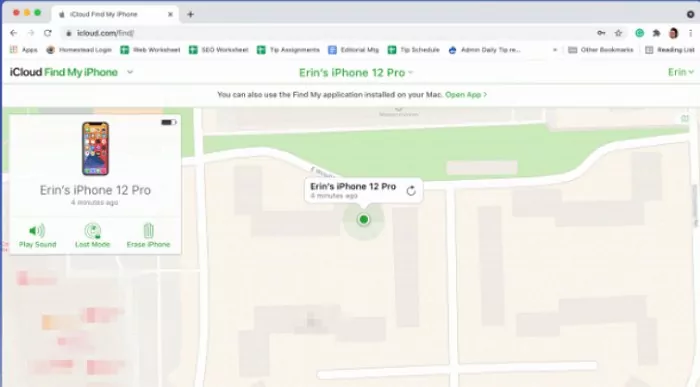 iCloud location tracking