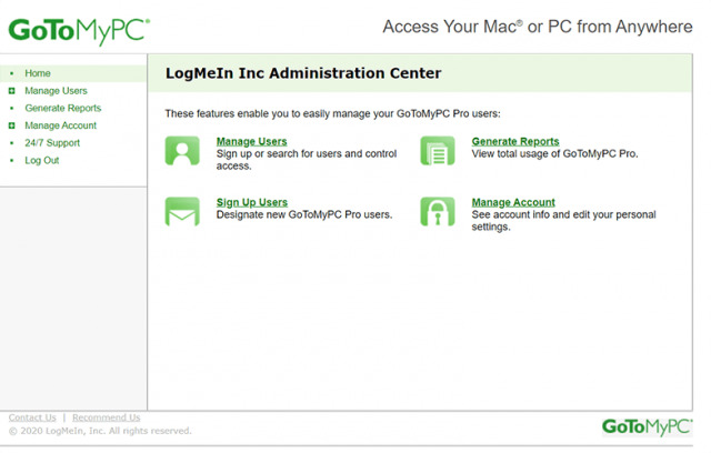 interface de logmein