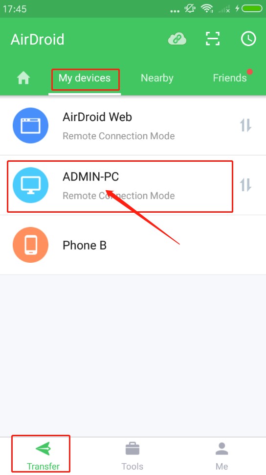 transferencia móvil airdroid