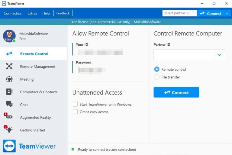 fonctionnalités de TeamViewer