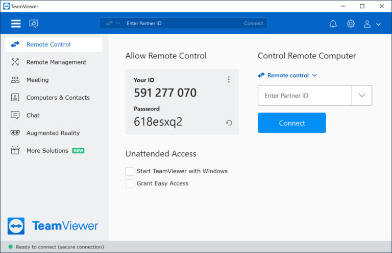 fenêtre teamviewer