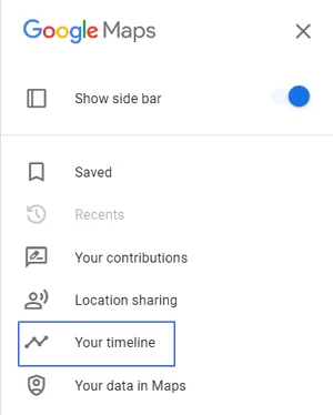 Your timeline onGoogleMaps