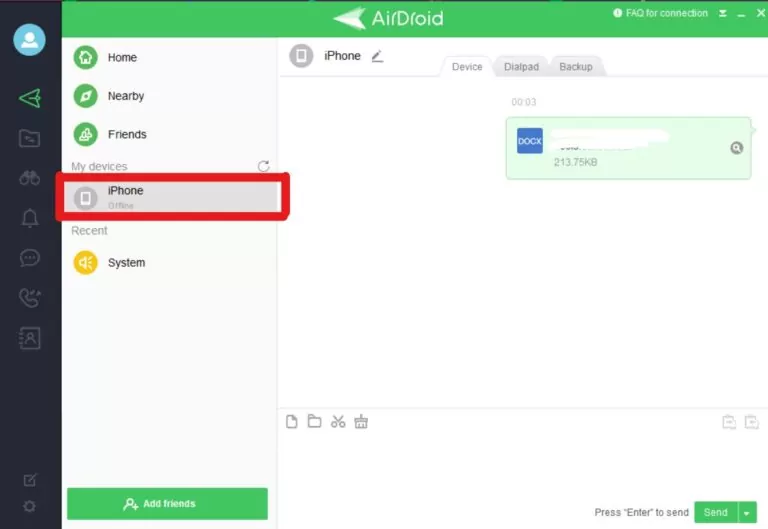 airdroid iphone connected