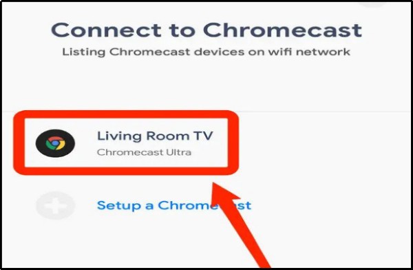 selecciona el dispositivo Chromecast