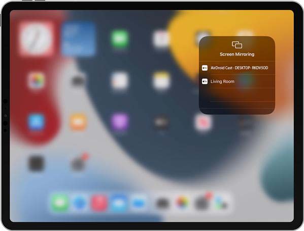 iPad screen mirroring list