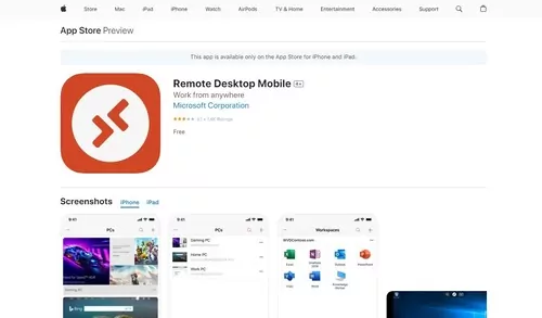 download MS Remote Desktop on iPad