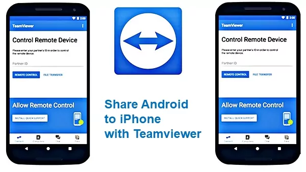 Share Android to iPhone with Teamviewer