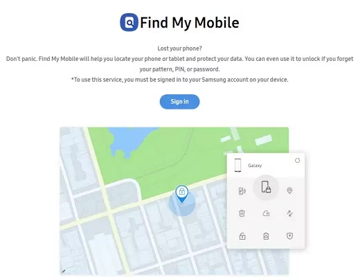 track my phone không tính tiền online via Find My Mobile
