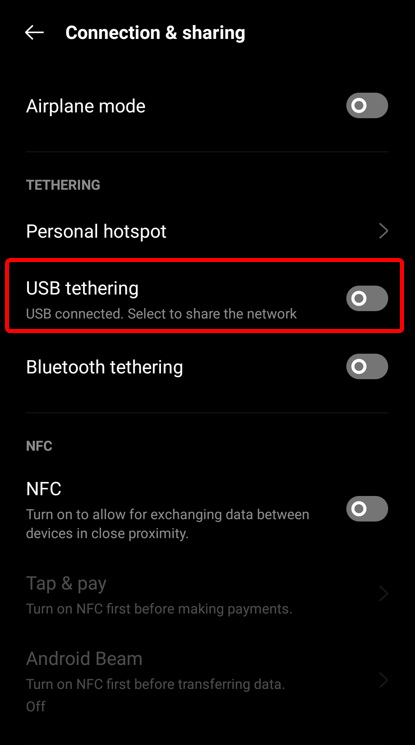 tether android to pc 10