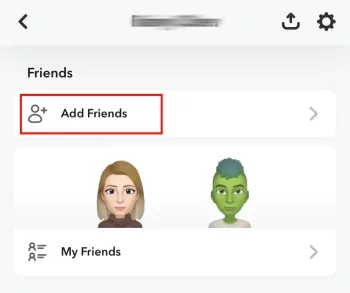 add friends tab on Snapchat