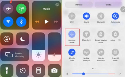 Airplane mode on Android and iPhone