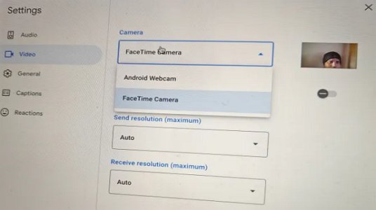 Android webcam on pc