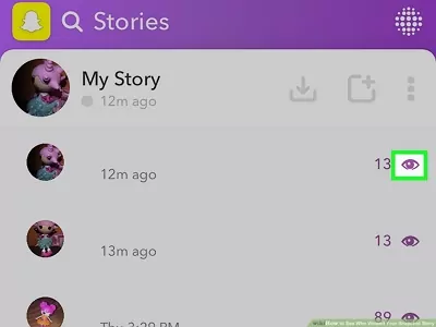 Comprobar las visualizaciones de la historia de Snapchat