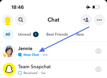 find the new chat on Snapchat iPhone