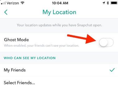 open Ghost Mode to turn off location sharing on Snapchat