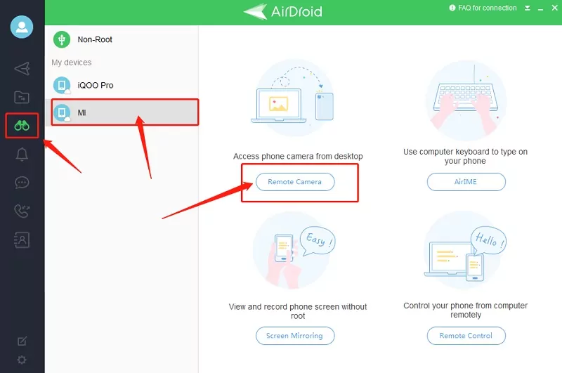 AirDroid Personal remote camera