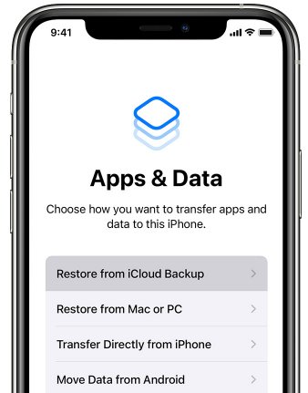 restore from iCloud backup