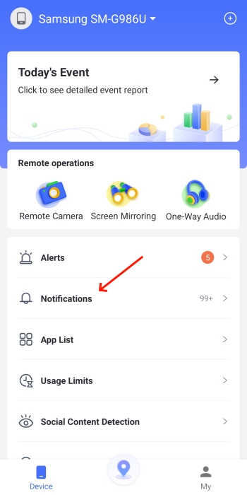 tap notifications on AirDroid