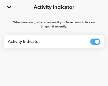 turn off Snapchat activity indicator