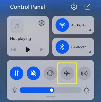 turn on Airplane Mode Android