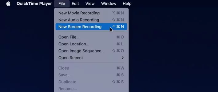New Screen Recording from QuickTime Player
