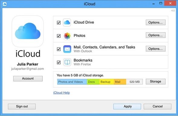 open iCloud