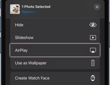 tap AirPlay on iPad