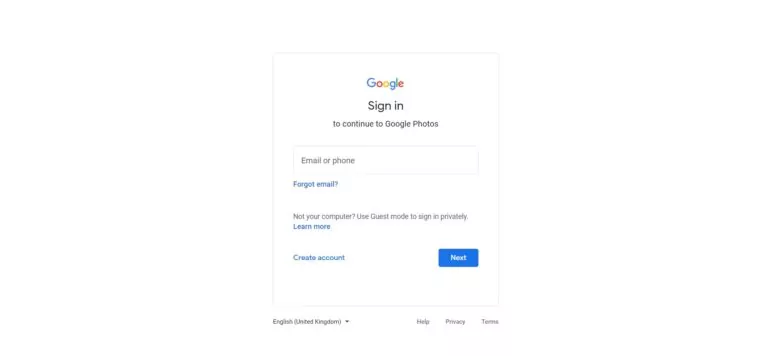 sign in to google photos