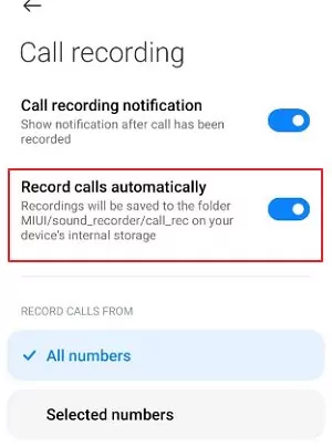 auto record calls