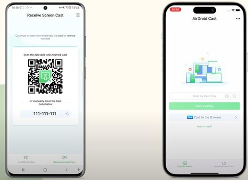 connect iPhone with Android via AirDroid Cast