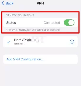 turn off VPN on iPhone