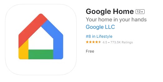 Google Home in Apple App Store