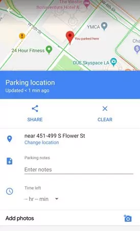 Google Maps's Save Parking