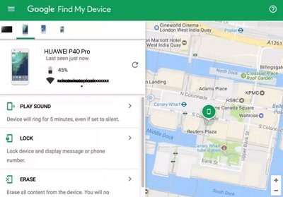 google find my device huawei