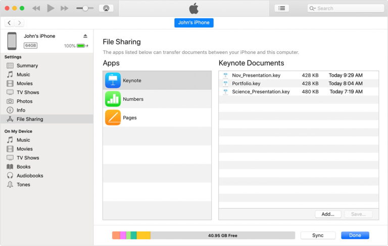 itunes file sharing 1