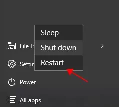 restart Windows computer