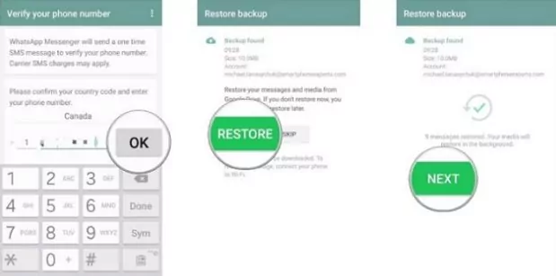 restore WhatsApp messages from Google Drive