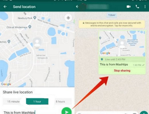 stop share location on WhatsApp