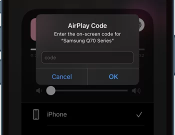 enter AirPlay code to mirror iPad