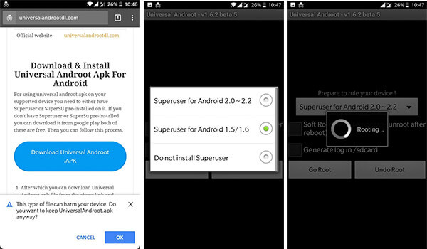 root android using universal androot