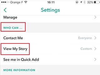 view my Story on Snapchat