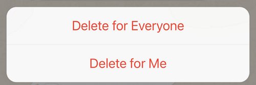 WhatsApp deleting feature